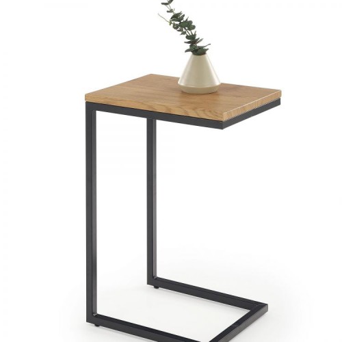 Журнальний стіл NISA 60x40x30 Золотий Дуб/Чорний HALMAR